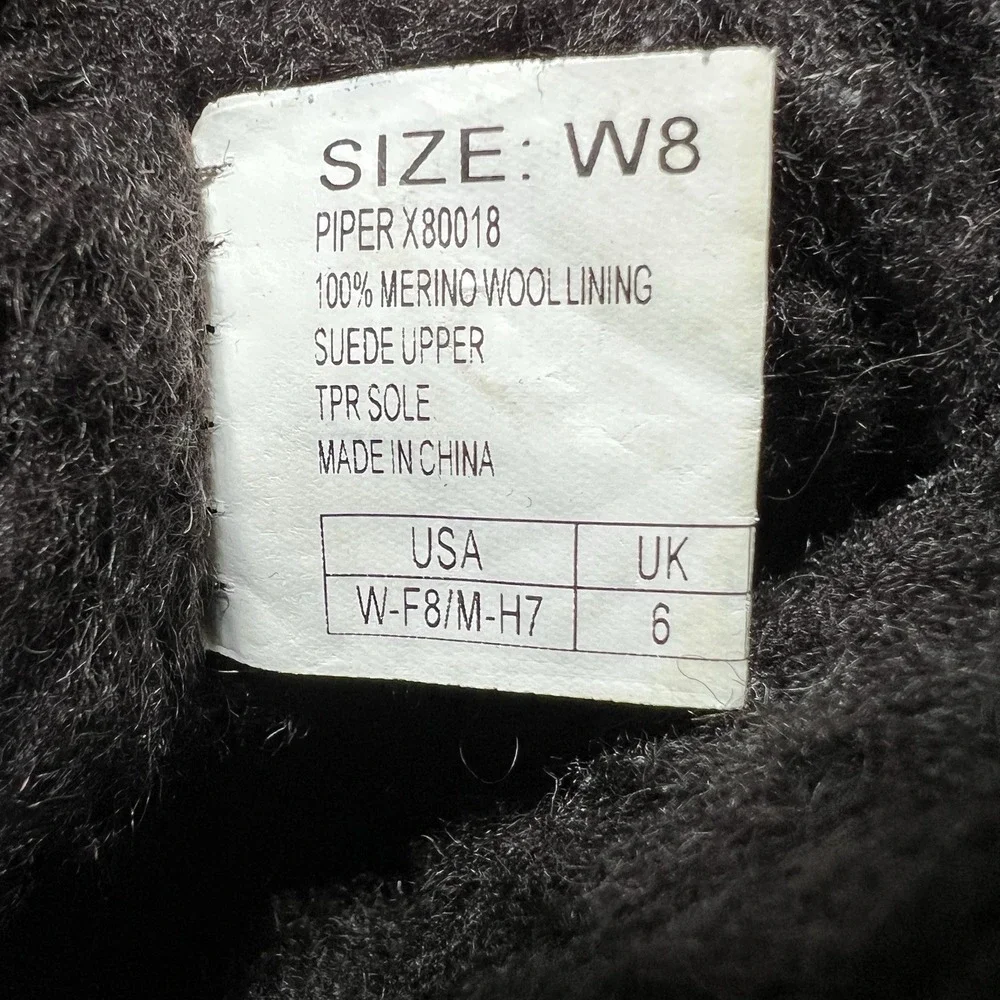 UKALA Fur Boots Women's Size 8 Brown Suede Wool Lined Snow Winter